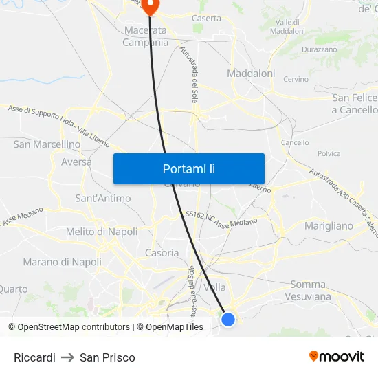 Riccardi to San Prisco map