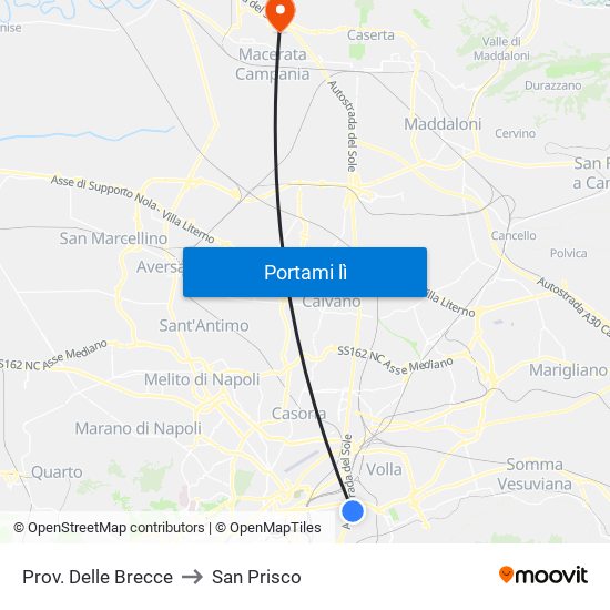 Prov. Delle Brecce to San Prisco map