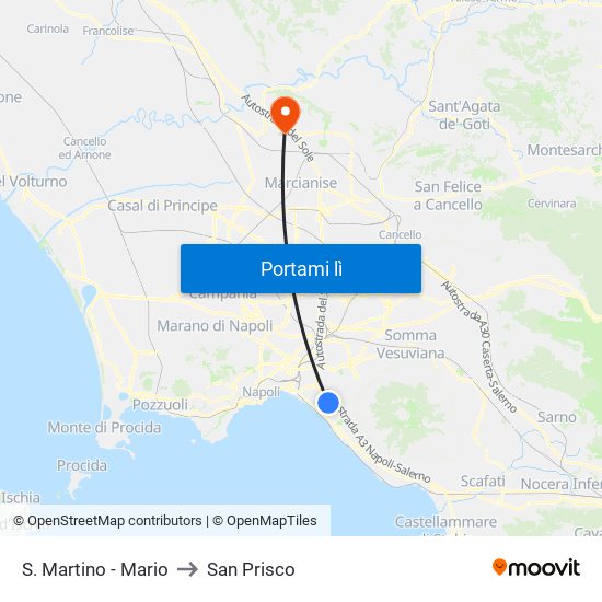 S. Martino - Mario to San Prisco map