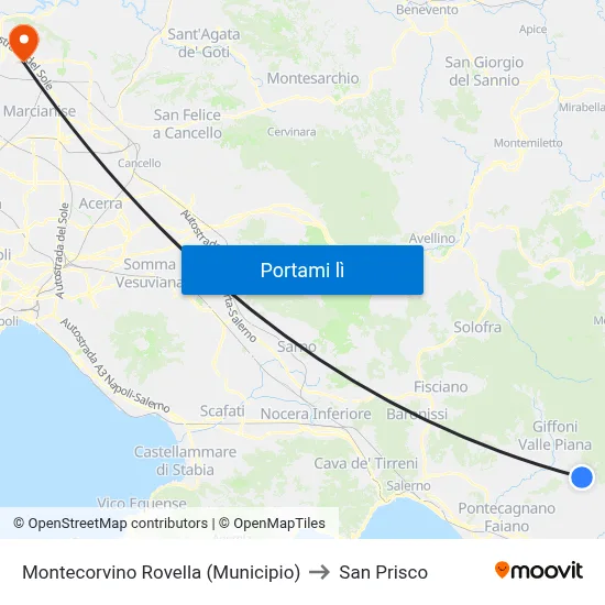 Montecorvino Rovella (Municipio) to San Prisco map