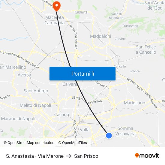 S. Anastasia - Via Merone to San Prisco map