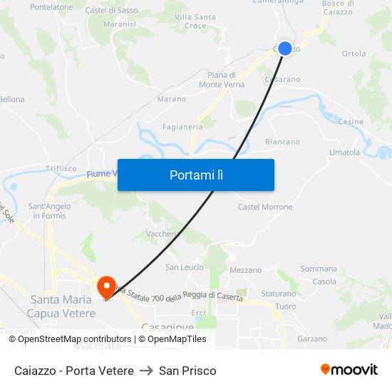 Caiazzo - Porta Vetere to San Prisco map