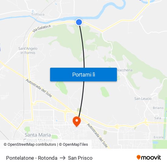 Pontelatone - Rotonda to San Prisco map