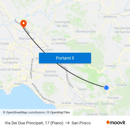 Via Dei Due Principati, 17 (Piano) to San Prisco map