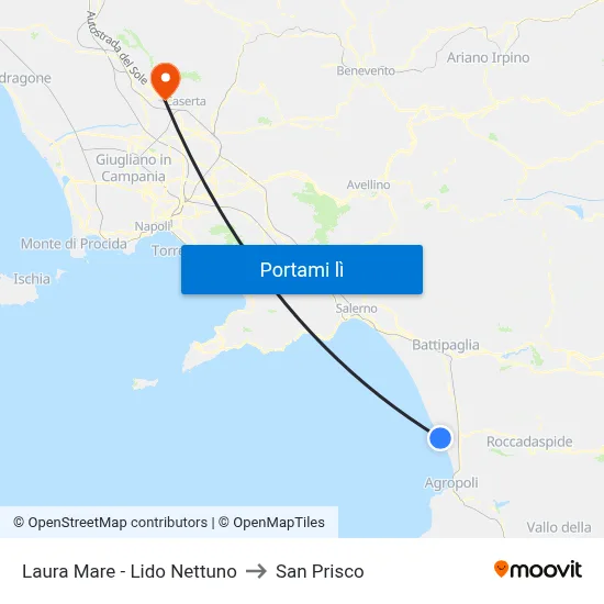 Laura Mare - Lido Nettuno to San Prisco map