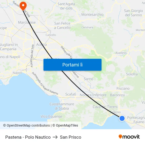 Pastena  - Polo Nautico to San Prisco map