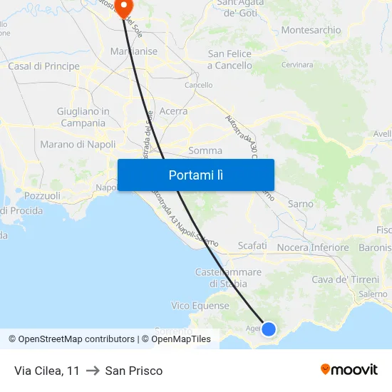 Via Cilea, 11 to San Prisco map