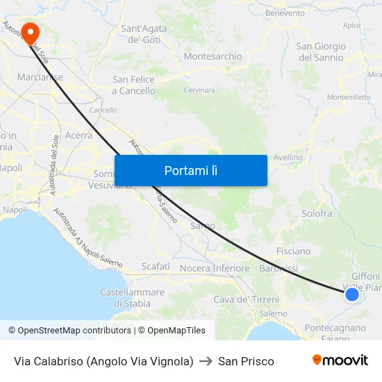 Via Calabriso (Angolo Via Vignola) to San Prisco map