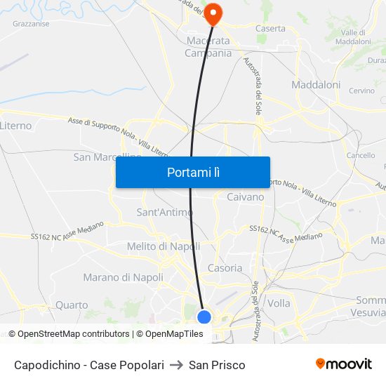 Capodichino - Case Popolari to San Prisco map