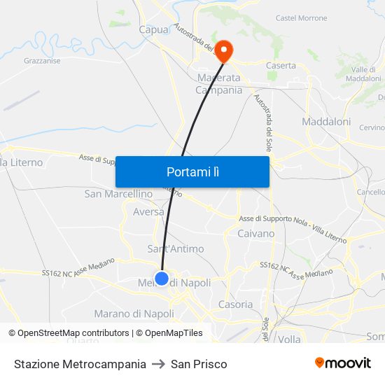 Stazione Metrocampania to San Prisco map