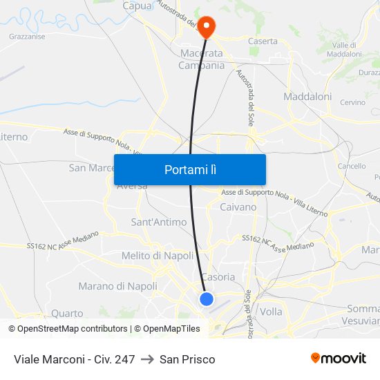 Viale Marconi - Civ. 247 to San Prisco map