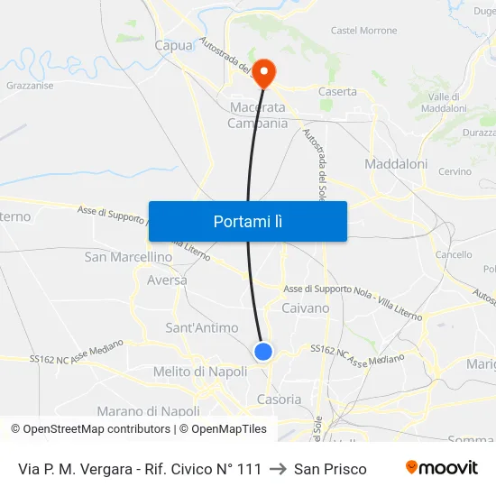 Via P. M. Vergara - Rif. Civico N° 111 to San Prisco map