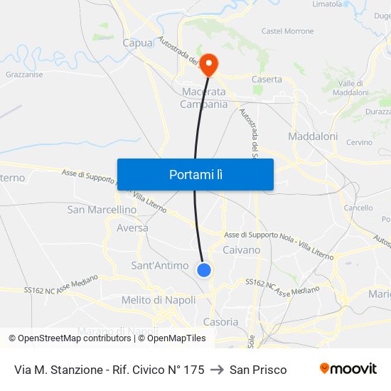 Via M. Stanzione - Rif. Civico N° 175 to San Prisco map