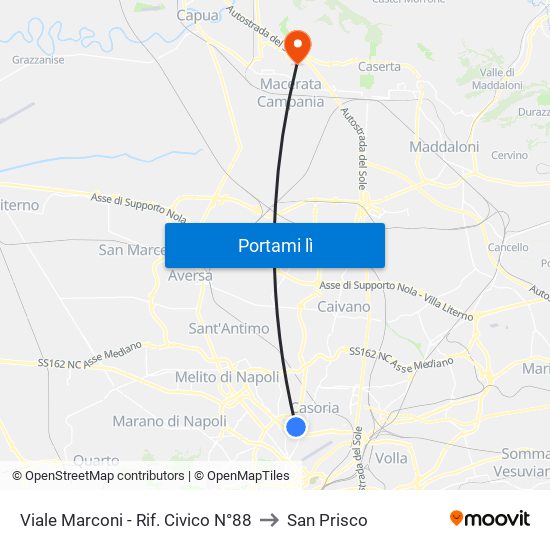 Viale Marconi - Rif. Civico N°88 to San Prisco map