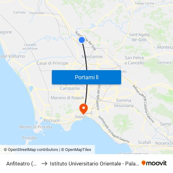 Anfiteatro (Provvisoria) to Istituto Universitario Orientale - Palazzo Santa Maria Porta Coeli map
