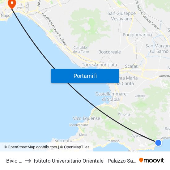 Bivio Lone to Istituto Universitario Orientale - Palazzo Santa Maria Porta Coeli map