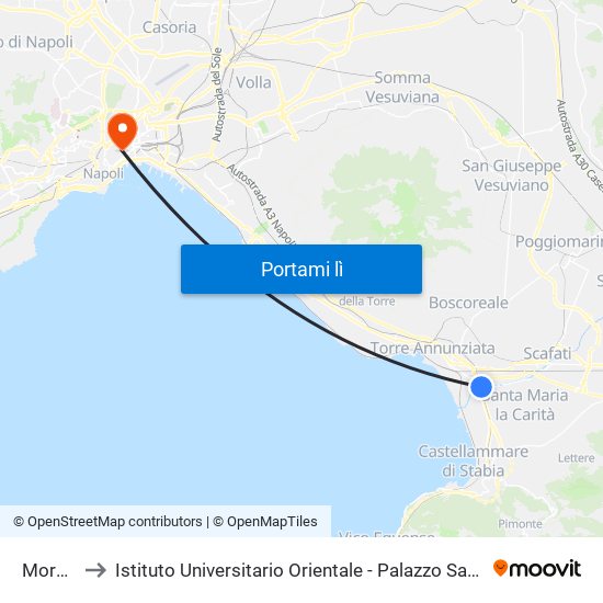 Moregine to Istituto Universitario Orientale - Palazzo Santa Maria Porta Coeli map