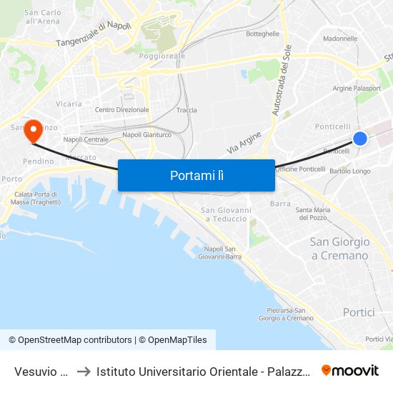 Vesuvio De Meis to Istituto Universitario Orientale - Palazzo Santa Maria Porta Coeli map