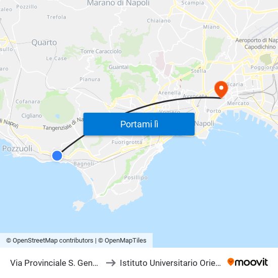 Via Provinciale S. Gennaro - Di Fronte Civ. 59 (Rif. Civ. 60) to Istituto Universitario Orientale - Palazzo Santa Maria Porta Coeli map