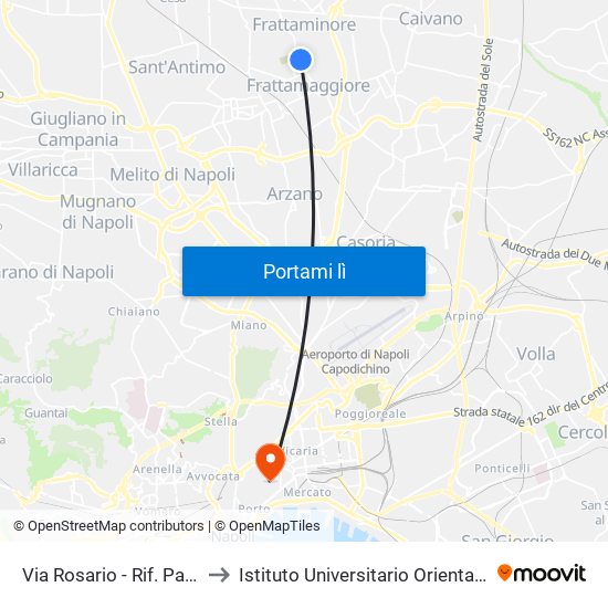 Via Rosario - Rif. Palo Limite Velocità 30 Kmh to Istituto Universitario Orientale - Palazzo Santa Maria Porta Coeli map