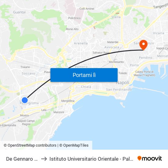 De Gennaro - D'Annunzio to Istituto Universitario Orientale - Palazzo Santa Maria Porta Coeli map