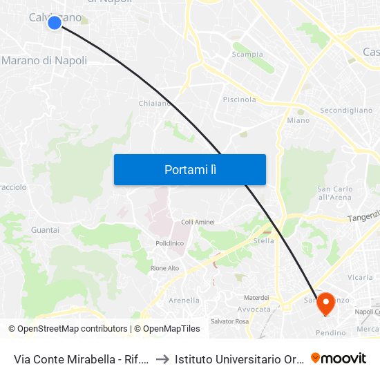 Via Conte Mirabella - Rif. P.Zza Umberto Civico N° 8 Alt. Club Napoli to Istituto Universitario Orientale - Palazzo Santa Maria Porta Coeli map