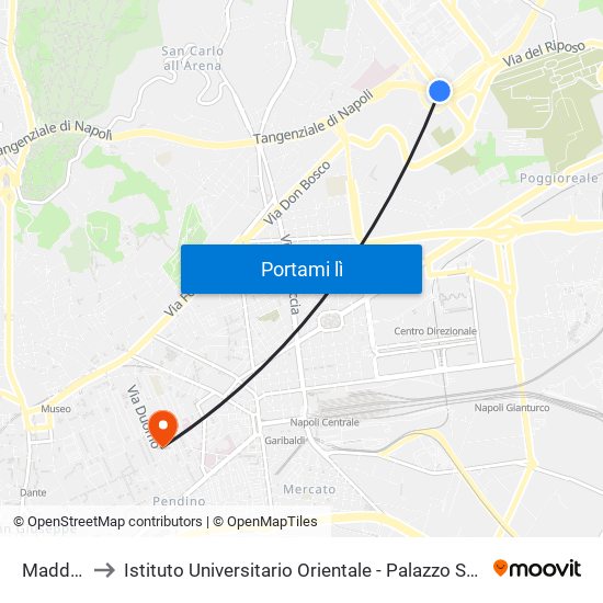 Maddalena to Istituto Universitario Orientale - Palazzo Santa Maria Porta Coeli map