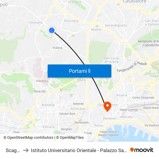 Scaglione to Istituto Universitario Orientale - Palazzo Santa Maria Porta Coeli map