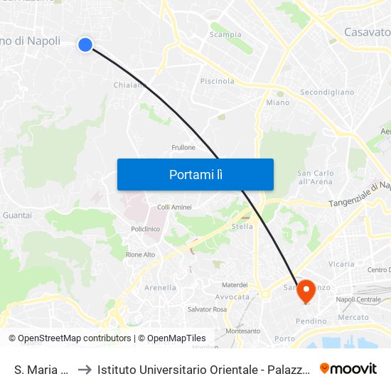 S. Maria A Cubito to Istituto Universitario Orientale - Palazzo Santa Maria Porta Coeli map