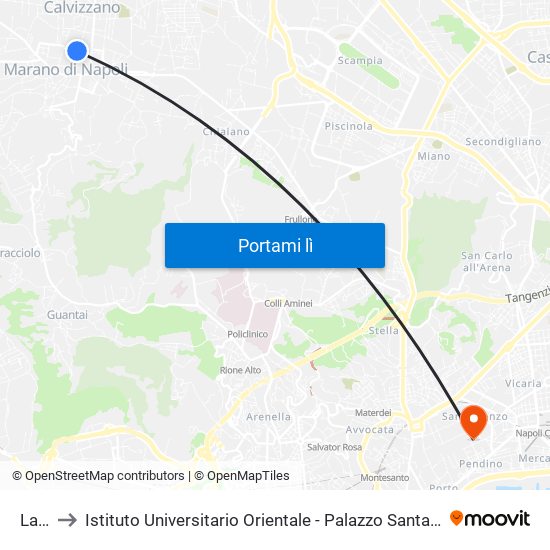 Lazio to Istituto Universitario Orientale - Palazzo Santa Maria Porta Coeli map