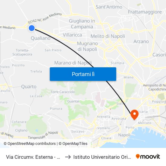 Via Circumv. Esterna - Rif. Di Fronte Civico N° 94 Eurostucchi to Istituto Universitario Orientale - Palazzo Santa Maria Porta Coeli map