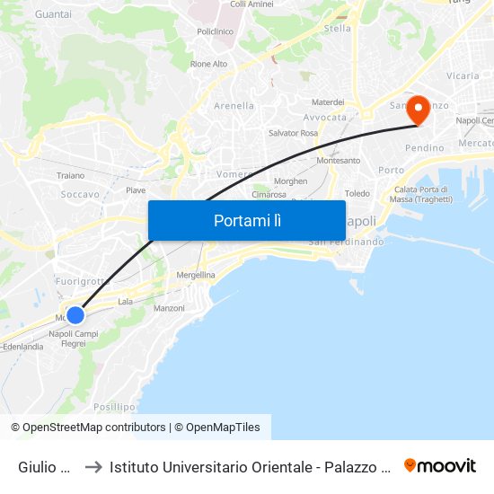 Giulio Cesare to Istituto Universitario Orientale - Palazzo Santa Maria Porta Coeli map
