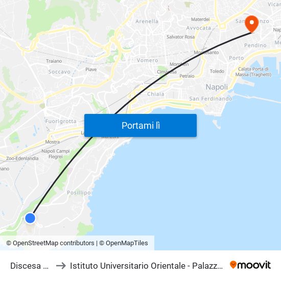 Discesa Coroglio to Istituto Universitario Orientale - Palazzo Santa Maria Porta Coeli map
