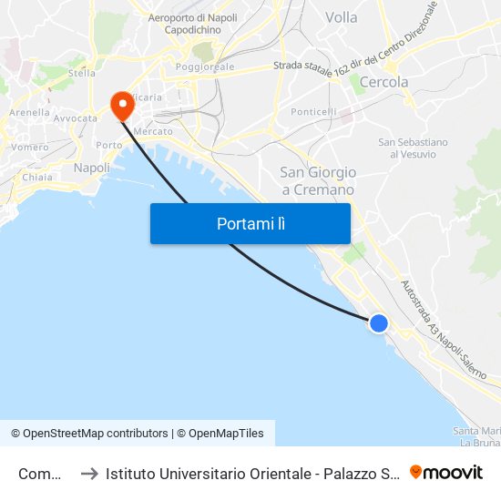 Commercio to Istituto Universitario Orientale - Palazzo Santa Maria Porta Coeli map