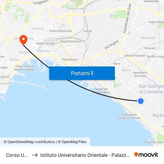 Corso Umberto I to Istituto Universitario Orientale - Palazzo Santa Maria Porta Coeli map