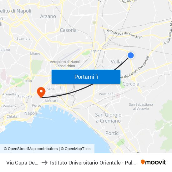 Via Cupa Del Pittore, 16 to Istituto Universitario Orientale - Palazzo Santa Maria Porta Coeli map