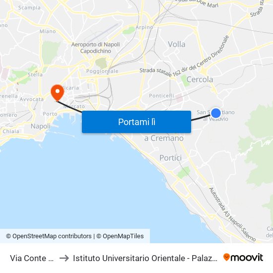 Via Conte Piromallo to Istituto Universitario Orientale - Palazzo Santa Maria Porta Coeli map