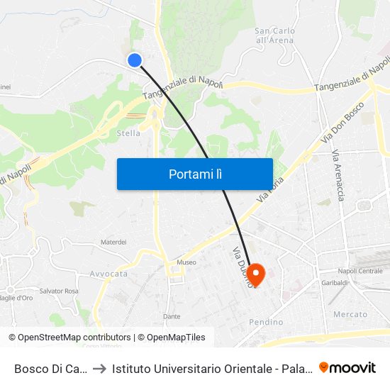 Bosco Di Capodimonte to Istituto Universitario Orientale - Palazzo Santa Maria Porta Coeli map