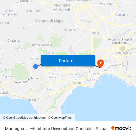 Montagna Spaccata to Istituto Universitario Orientale - Palazzo Santa Maria Porta Coeli map