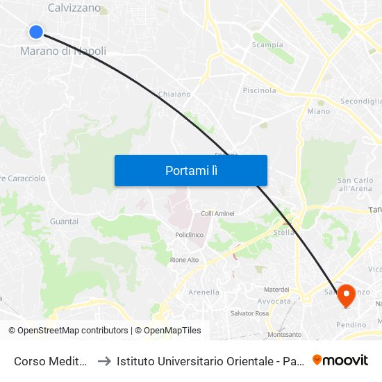 Corso Mediterraneo, Inizio to Istituto Universitario Orientale - Palazzo Santa Maria Porta Coeli map