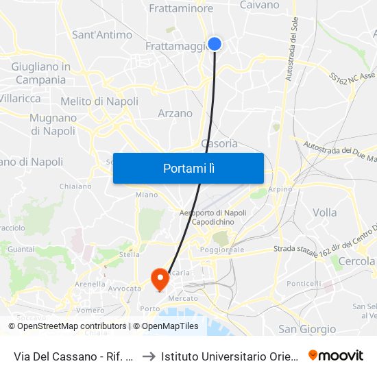 Via Del Cassano - Rif. 50 Mt. Dopo Cisterna Acquedotto to Istituto Universitario Orientale - Palazzo Santa Maria Porta Coeli map