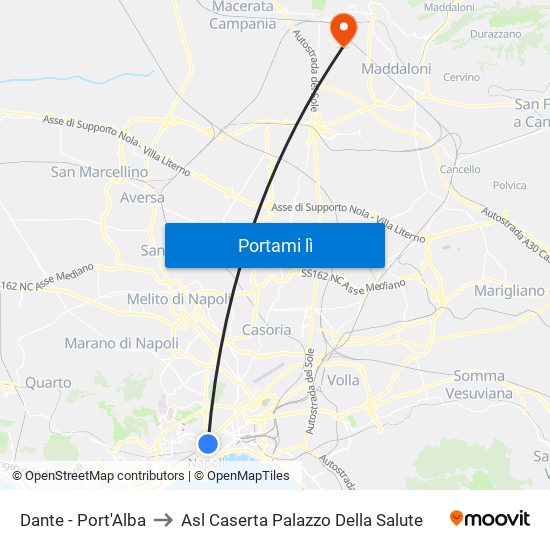 Dante - Port'Alba to Asl Caserta Palazzo Della Salute map