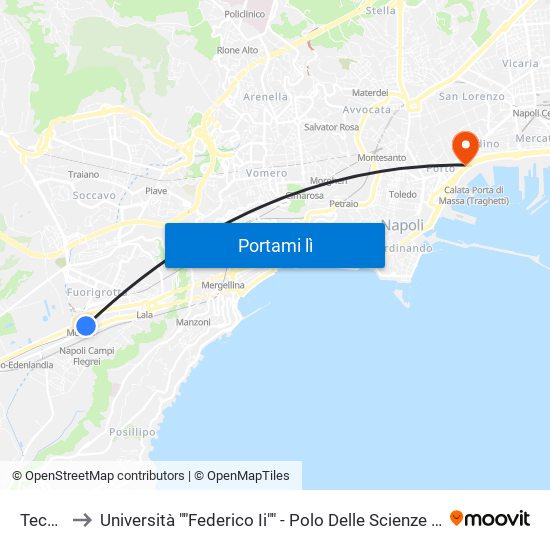 Tecchio to Università ""Federico Ii"" - Polo Delle Scienze Umane E Sociali map