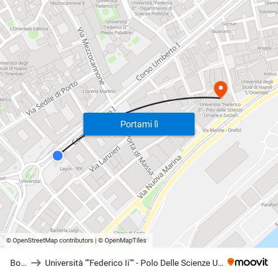 Bovio to Università ""Federico Ii"" - Polo Delle Scienze Umane E Sociali map