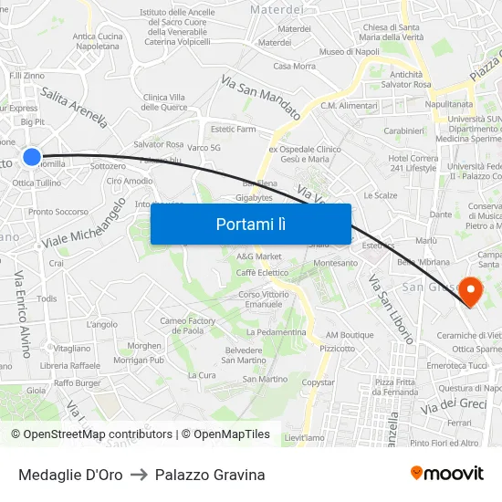 Medaglie D'Oro to Palazzo Gravina map