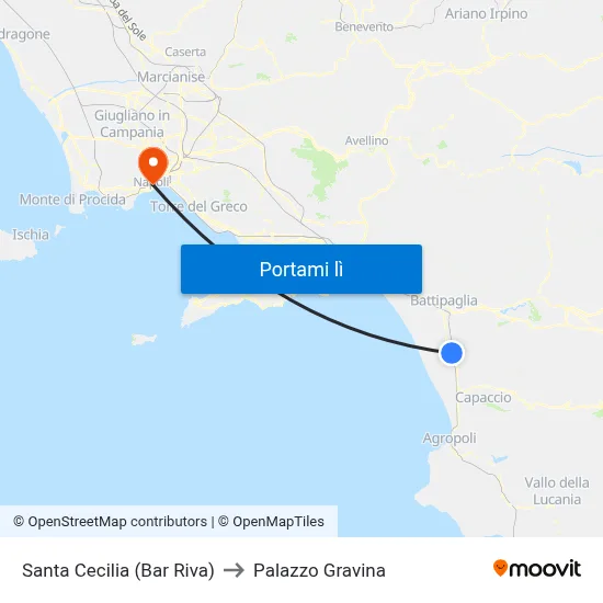 Santa Cecilia (Bar Riva) to Palazzo Gravina map