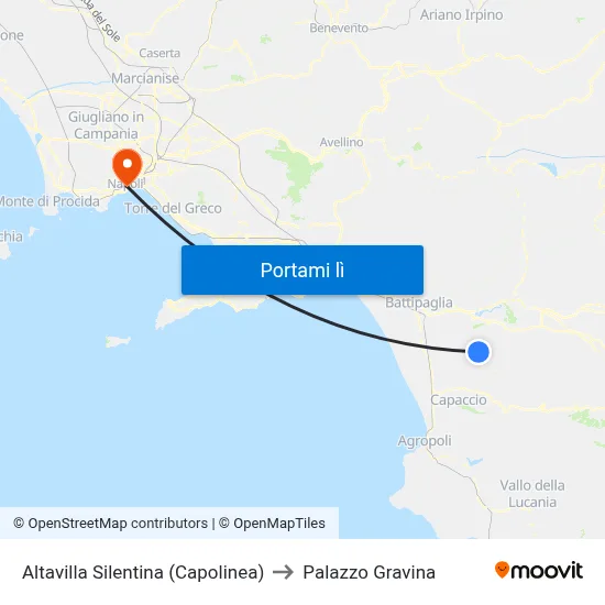 Altavilla Silentina (Capolinea) to Palazzo Gravina map