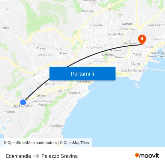 Edenlandia to Palazzo Gravina map