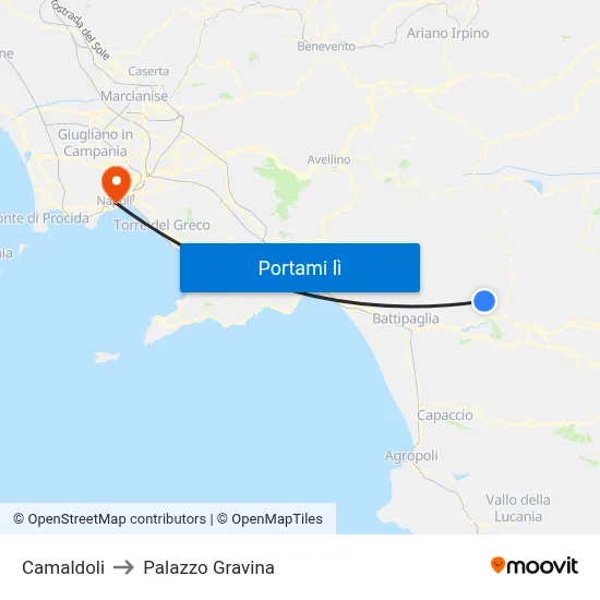 Camaldoli to Palazzo Gravina map