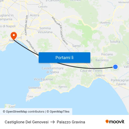 Castiglione Del Genovesi to Palazzo Gravina map